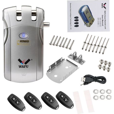 Cerradura inteligente sin llave WAFU WF-018U, aleación de zinc, aplicación para iOS/Android, 4 mandos a distancia. (1/5)