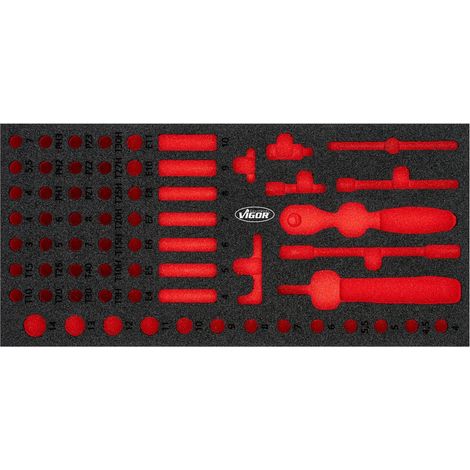 VIGOR Weichschaumeinlage, leer, L x B x H: 393 mm x 188 mm x 35 mm, Art.Nr. V4971N-L (1/2)
