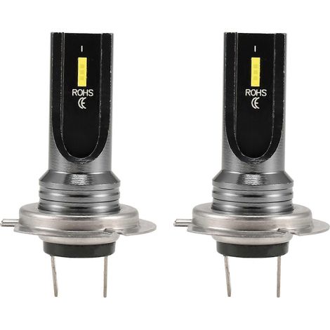 Lot de 2 ampoules LED H7 pour phares de voiture, blanc 6000K 80W, puce CSP 6SMD, feu antibrouillard moto 1860 16000LM, feux de position (1/5)