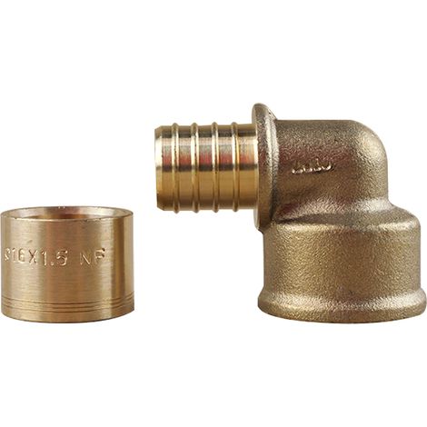 Coude PER à glissement Ø16 - Femelle fixe 1/2" (15/21) - IBP Bänninger (1/4)