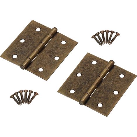 KOTARBAU Lot de 2 charnières universelles 65 x 65 mm Patine galvanisée décorative enroulée (1/5)