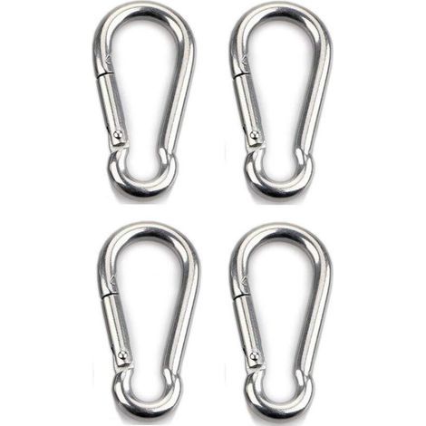 4pcs Mousqueton de Fixation pour Charges Lourdes Sports Chiens de Serrure Hamac Balançoire en Acier Inoxydable 304 NPTERBL (1/5)