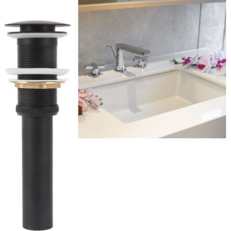 Acier Inoxydable Salle De Bains Évier Vidange Antirouille Anti Clog Pop Up Bouchon De Vidange Noir Mat