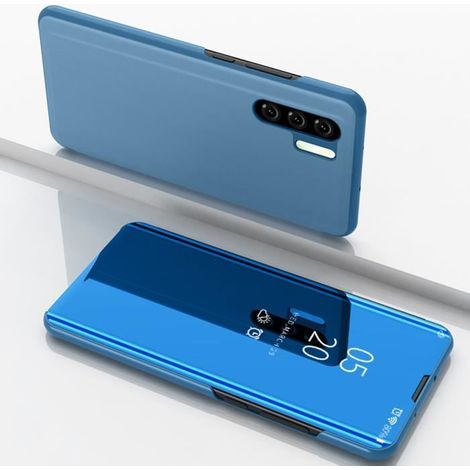Coque Etui Housse Huawei P30 Pro Clear View Etui à Rabat Fonction Stand -Bleu (1/4)