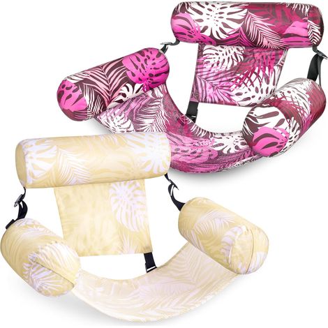 Bouées Gonflables pour Adultes, Lot de 2 Chaises Longues Flottantes, Piscine Gonflables pour Adultes, Chaise Flottante pour Fêtes, Été, Plage, Lac, Aquatique
