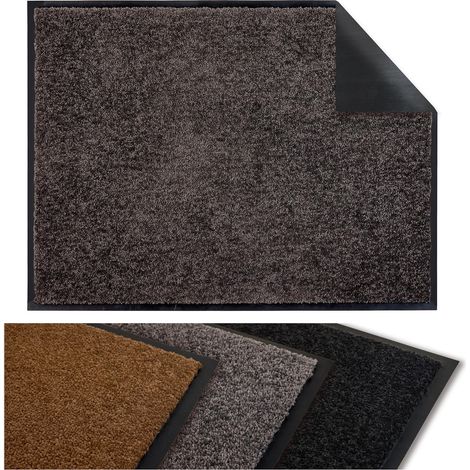 Tapis d'entrée Anti-poussière, Paillasson de Porte Couloir- Antidérapant, Absorbant et Lavable 40x60 cm Gris Anthracite (1/5)