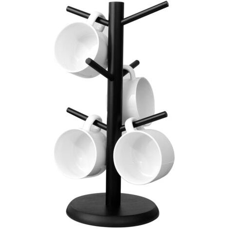 Porte-gobelet à café, Arbre Porte-gobelet en Bambou à Fond épais, Porte-gobelet, Porte-gobelet de comptoir(noir) (1/5)