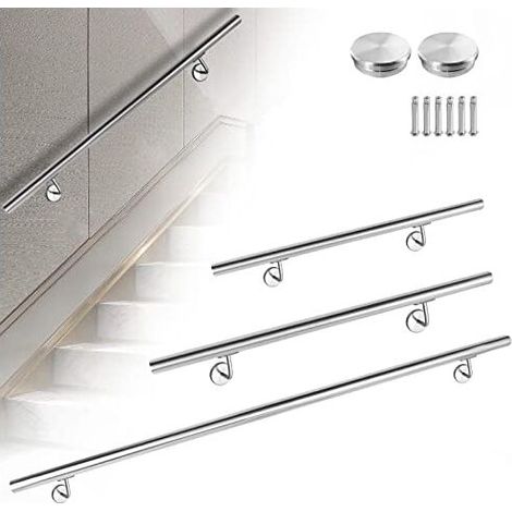 Handlauf 120cm Edelstahl Geländer Außen & Innen Treppengeländer mit Verbindung Wandhandlauf Wasserdicht Gartenmöbel Schutzhülle NAIZY