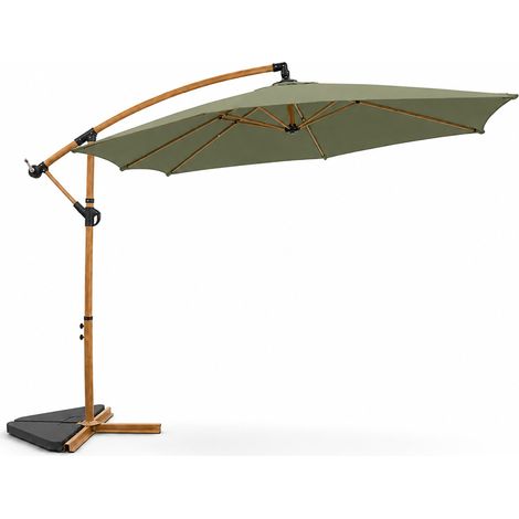 Parasol déporté octogonal 300 cm vert PORTICCIO