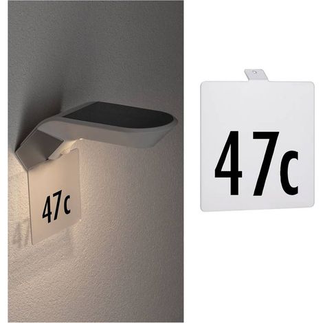 Plaque numéro de rue pour applique Soley - Metal - Blanc (1/5)