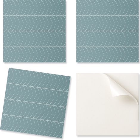 Azulejos de vinilo para pared con gr谩ficos para pasillo, dise帽o de hojas en filas, 9x30x30 cm