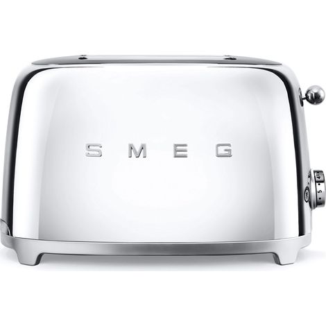 Smeg – Grille-pain 2 fentes extra larges 36mm – 6 niveaux de brunissement – Ejection automatique – Tiroir ramasse-miettes amovible