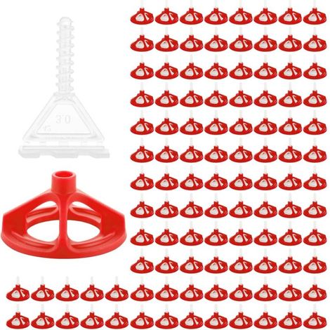 Croisillon Autonivelant 3mm Kit, Système Nivellement à Visser (100 Cadrans Réutilisables + 200 Clips), Cale Carrelage Autonivelant pour Carrelage Sol et Mur