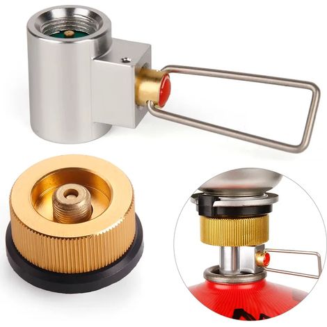 Adaptateur pour réchaud à gaz Gas Saver Plus avec adaptateur butane, adaptateur de recharge pour réchaud de camping, idéal pour le camping, la randonnée et les réchauds de cuisine portables. (1/5)