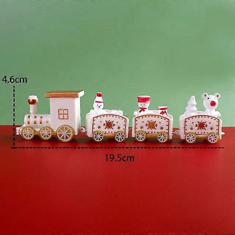 Décorations de Noël en plastique : train, Père Noël, cadeau pour la fête des enfants, jouets, accessoires, scénarios de décoration de table familiale (blanc). (1/5)