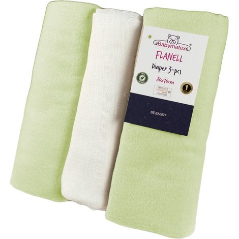 Paquete de 3 pañales de franela, tamaño 70x80 (1/4)