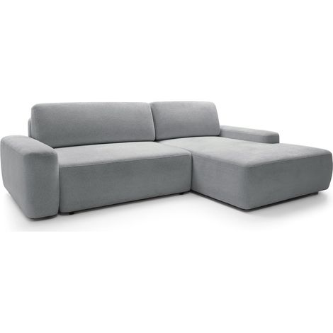 Selsey Baleo - Ecksofa mit Schlaffunktion, Chenille-Bezug, Hellgrau, rechtsseitig (1/5)