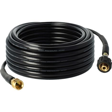vhbw prolunga tubo flessibile da 20 m compatibile con Kärcher K 2.36 M T 50, K 2.38 D plus idropulitrice con attacco filettato M22 x 1,5, nero