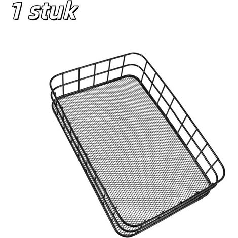 pièce - Panier de rangement - Métal - Étagère de rangement - Étagère - Organisateur de bureau - Plateau - Conception à mailles - Convient pour le bureau, les cosmétiques à la maison et le stockage des (1/5)