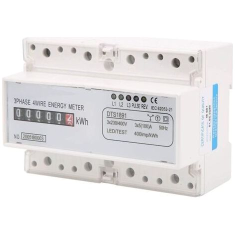 Compteur d'énergie, 230/400V 5 100A Consommation d'énergie Compteur électrique numérique Compteur KWh triphasé (1/5)