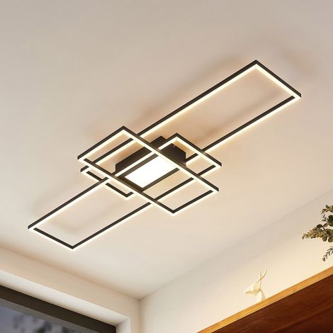 [NEUWERTIG] B-Ware Lindby Deckenlampe Caitlin LED dimmbar anthrazit CCT Fernbedienung 105x42cm (1/2)