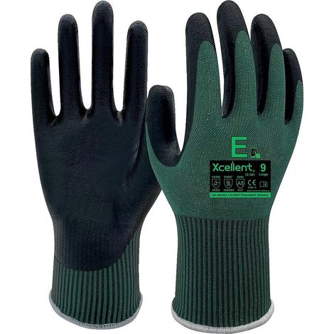Gants 12-361 Enduction nitrile Jauge 13 anticoupure E vert taille 7- sachet de 12 paires - XCELLENT