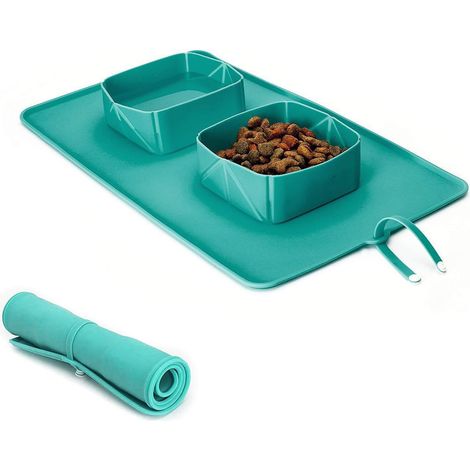 Filiyano – sac de rangement – Gamelle pour animaux - Gamelle pliable en silicone, antidérapante, pour chiens et chats, avec sac de rangement. (1/5)