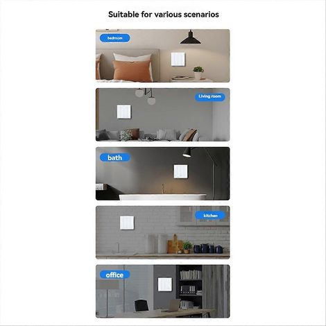 Tuya ZigBee intelligenter Wandschalter, Einzeldraht, drahtlos, kompatibel mit HomeB. (1/5)