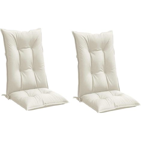 Maison Exclusive - Hochlehner-Auflagen 2 Stk. Melange Creme 120x5 (1/5)