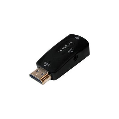 Adaptador HDMI a VGA + audio de 3,5 mm LogiLink convertidor Full HD 1080p negro (1/2)