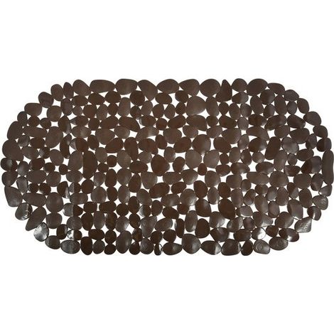 Tapis Fond de baignoire PVC GALETS 39x99cm Chocolat MSV