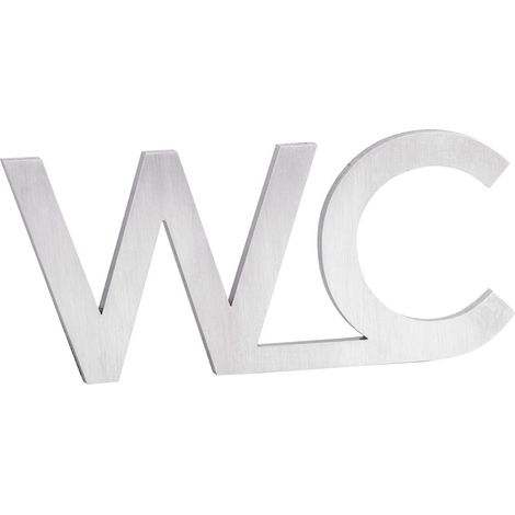 Plaque de porte "Toilettes", 80x35x2mm, acier inoxydable mat