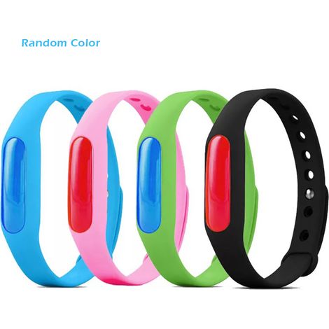 Lot de 6 bracelets anti-moustiques en silicone (couleurs aléatoires), étanches et anti-insectes, pour adultes et enfants. (1/5)