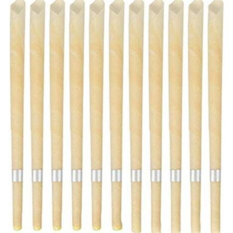 Velas de cera de abeja para los oídos de 22 cm de largo – Duración de la combustión: 10-12 minutos – Algodón orgánico para la disolución natural del cerumen.
