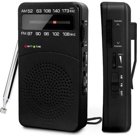 Tragbares Radio, AM(MW)/FM-Batteriebetriebenes Radio, Transistor-Taschenradio mit hervorragendem Empfang, Abstimmknopf mit Signalanzeige, Mini-Tragradio (1/4)