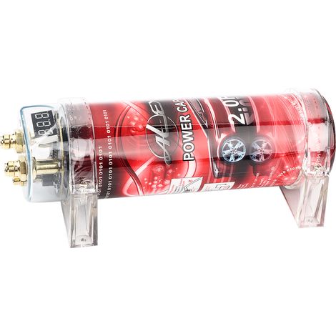 Condensateur d'alimentation audio de voiture 2 farads, régulateur de tension avec LED rouge, 10-16 V CC, pièces détachées pour voitures modifiées (1/5)