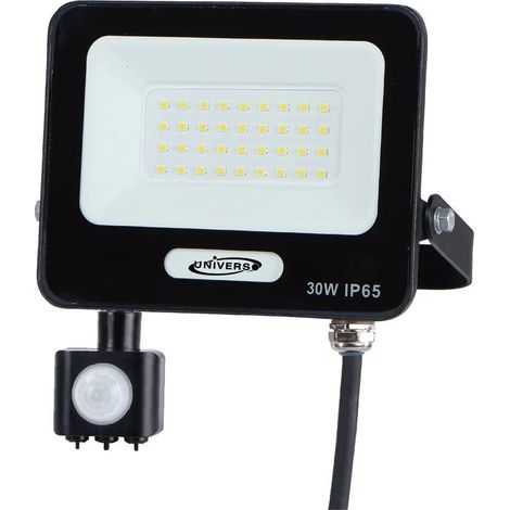 TRADE SHOP - Faretto Led 30w Con Sensore Movimento Proiettore Da Esterno Luce 6500k Ip65 Ek05-sen-30 - Nero (1/4)