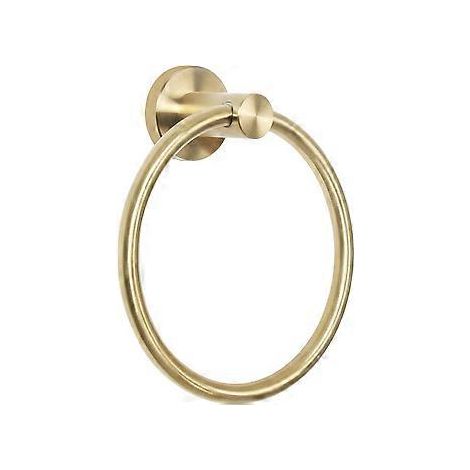Handtuchring – Handtuchhalter – Ø 14 cm – Gebürstetes Gold – Rund – Edelstahl – Badezimmeraccessoire – Wandmontage