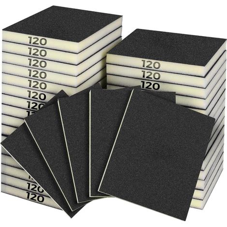 pour Éliminer Rayures – Éponge Abrasive Grain 120 Lot de 18 Tampons de Ponçage Souples et Flexibles (1/5)