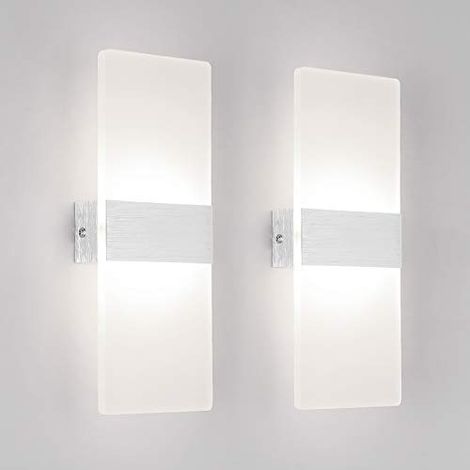 2 Pack Applique Murale Interieur 12W LED Lampe Murale Designe Créatif Décoratif Pour Chambre Couloir Salon Hôtel Salle Blanc Naturel 4000K (1/5)