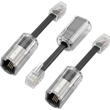 Lot 3 Démêleurs de Câble Téléphonique, Rotation 360° Anti-Enchevêtrement, Adaptateur RJ9 4P4C pour Combiné de Téléphone Fixe, Accessoire pour Bureau Maison (1/5)