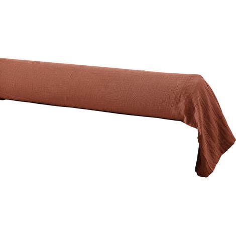Taie de traversin Gaze de coton 85x185 cm GAIA Rouge Terracotta
