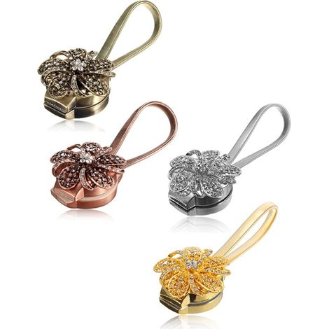 Rideau magnétique à strass cristal, attache-rideau aimanté rouge antique (1/4)