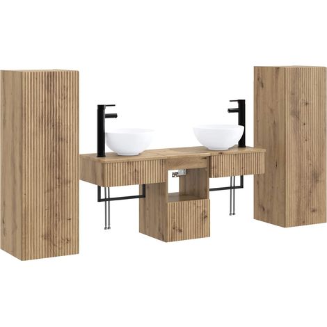 Bathroom Furniture Set 5 pcs Artisan Oak 33 x 34.5 x 100 cm vidaXL (1/5)