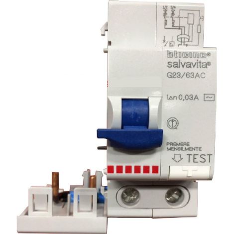 Bticino blocco modulo differenziale salvavita 2p 63a 30ma g23/63ac