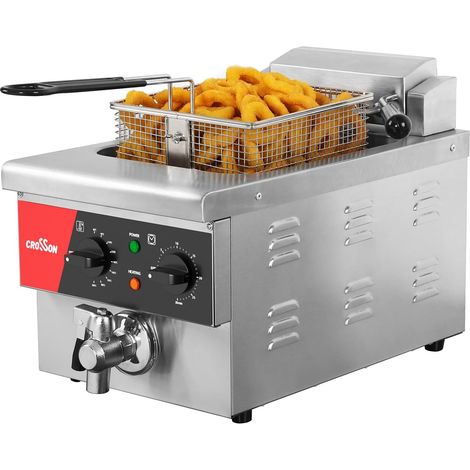 6L Friteuse de comptoir électrique extra large avec drain, minuterie, panier et couvercle pour une utilisation en restaurant Friteuses commerciales 230V, 3000W (6V EU) (1/5)