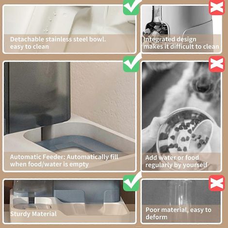 Gamelles pour chats de jardin, distributeurs de nourriture pour chiens, conteneurs de stockage d'eau et de nourriture à double fonction entièrement fermés. (1/5)