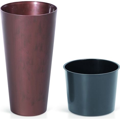 Corten Tubus DTUS250C hoher Blumentopf mit Einsatz