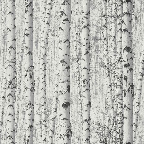 Nature wallpaper wall Profhome 387191 hot embossed non-woven wallpaper smooth with nature-inspired pattern matt white grey black 5.33 m2 (57 ft2) (1/5)