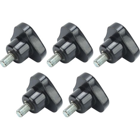 Poignée de serrage triangulaire M6x32x10, lot de 5 boutons moletés en acier, vis à main pour tour, écrou de blocage, poignée de manivelle, quincaillerie industrielle. (1/5)